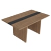 Mesa de Reuniao Modular Escritorio Tampo Tamburato 179x110 cm Nogal Preto Artany