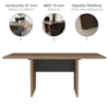Mesa de Reuniao Modular Escritorio Tampo Tamburato 179x110 cm Nogal Preto Artany
