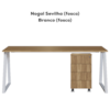 Mesa E Gaveteiro Office 160 cm 25909 Nogal Sevilha Branco Artesano