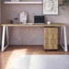 Mesa E Gaveteiro Office 160 cm 25909 Nogal Sevilha Branco Artesano
