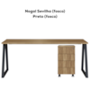 Mesa E Gaveteiro Office 160 cm 25909 Nogal Sevilha Preto Artesano