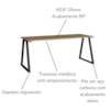 Mesa E Gaveteiro Office 160 cm 25909 Nogal Sevilha Preto Artesano