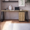 Mesa E Gaveteiro Office 160 cm 25909 Nogal Sevilha Preto Artesano