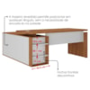 Mesa Escritorio 1 Porta de Correr Em L 155X170 cm E Balcao 4 Portas 147 cm Freijo Branco Artany