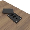 Mesa Escritorio 1 Porta de Correr Em L 155X170 cm E Balcao 4 Portas 147 cm Nogal Preto Artany