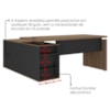 Mesa Escritorio 1 Porta de Correr Em L 155X170 cm E Balcao 4 Portas 147 cm Nogal Preto Artany