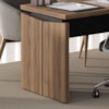 Mesa Escritorio 1 Porta de Correr Em L Tampo Tamburato 155X170 cm Nogal Preto Artany