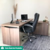 Mesa Escritorio 1 Porta de Correr Em L Tampo Tamburato 155X170 cm Nogal Preto Artany
