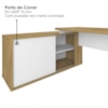Mesa Escritorio 1 Porta de Correr Em L Tampo Tamburato 168X135 cm Olmo Branco Artany