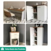 Mesa Escritorio 120 cm Com Gaveteiro Armario E Balcao Olmo Branco Artany