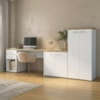 Mesa Escritorio 120 cm Com Gaveteiro Armario E Balcao Olmo Branco Artany
