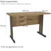 Mesa Escritorio 120 cm Com Gaveteiro de Mesa Versatil Itapua Kappesberg