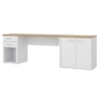 Mesa Escritorio 120 cm Com Gaveteiro E Balcao Olmo Branco Artany