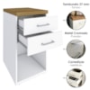 Mesa Escritorio 120 cm Com Gaveteiro E Balcao Olmo Branco Artany