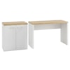 Mesa Escritorio 120 cm e Balcao 2 Portas 70 cm Olmo Branco Artany
