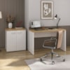 Mesa Escritorio 120 cm e Balcao 2 Portas 70 cm Olmo Branco Artany