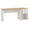 Mesa Escritorio 120 cm e Gaveteiro 2 Gavetas 40X75 cm Olmo Branco Artany