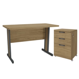 Mesa Escritorio 120 cm e Gaveteiro 3 Gavetas Versatil Itapua Kappesberg