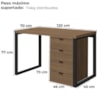 Mesa Escritorio 120 cm e Gaveteiro 4 Gavetas Frame Munique Kappesberg