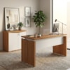 Mesa Escritorio 125 cm E Balcao 2 Portas 74 cm Freijo Branco Artany