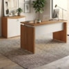 Mesa Escritorio 125 cm E Balcao 2 Portas 74 cm Freijo Branco Artany
