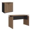 Mesa Escritorio 125 cm E Balcao 2 Portas 74 cm Nogal Preto Artany
