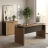 Mesa Escritorio 125 cm E Balcao 2 Portas 74 cm Nogal Preto Artany