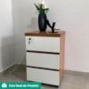 Mesa Escritorio 125 cm e Gaveteiro 3 Gavetas Freijo Branco Artany