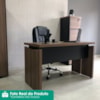 Mesa Escritorio 125 cm e Gaveteiro 3 Gavetas Nogal Preto Artany