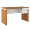Mesa Escritorio 125 cm E Gaveteiro Suspenso 2 Gavetas Freijo Branco Artany