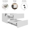 Mesa Escritorio 125 cm E Gaveteiro Suspenso 2 Gavetas Freijo Branco Artany