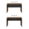 Mesa Escritorio 125 cm E Gaveteiro Suspenso 2 Gavetas Nogal Preto Artany