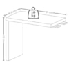 Mesa Escritorio 136X60 cm Com Mesa de Apoio 89 cm E 2 Prateleiras Suspensas Nogal Preto Artany