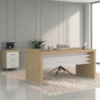 Mesa Escritorio 136X60 cm E Gaveteiro 3 Gavetas 61X44 cm Carvalho Branco Artany
