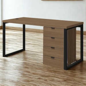 Mesa Escritorio 150 cm e Gaveteiro 4 Gavetas Frame Munique Kappesberg
