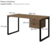 Mesa Escritorio 150 Com Gaveteiro Industrial Frame Munique Kappesberg