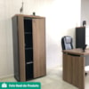 Mesa Escritorio 3 Gavetas 2 Portas Em L 190X180 cm E Armario 2 Portas 160X77 cm Nogal Preto Artany