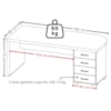 Mesa Escritorio 4 Gavetas 180X80 cm E Estante Com LED 3 Portas 193X136 cm Nogal Preto Artany