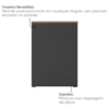Mesa Escritorio 4 Gavetas 180X80 cm E Estante Com LED 3 Portas 193X136 cm Nogal Preto Artany