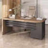 Mesa Escritorio 4 Gavetas 180x80 cm Tampo Tamburato Nogal Preto Artany