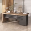 Mesa Escritorio 4 Gavetas 180x80 cm Tampo Tamburato Nogal Preto Artany