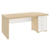 Mesa Escritorio 4 Gavetas Tampo Tamburato 180x80 cm Carvalho Branco Artany