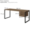 Mesa Escritorio Com Gaveteiro 190 cm Industrial Frame Munique Kappesberg