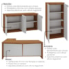 Mesa Escritorio Em L 190X180 cm Com Armario E Balcao Freijo Branco Artany