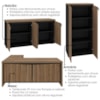 Mesa Escritorio Em L 190X180 cm Com Armario E Balcao Nogal Preto Artany