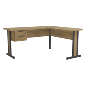 Mesa Escritorio Em L com Gaveteiro Versatil 1170A Itapua Kappesberg