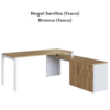 Mesa Escritorio Office 180x160 cm 25856 Nogal Sevilha Branco Artesano