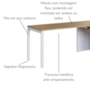 Mesa Escritorio Office 180x160 cm 25856 Nogal Sevilha Branco Artesano
