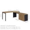 Mesa Escritorio Office 180x160 cm 25856 Nogal Sevilha Preto Artesano
