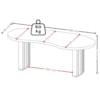 Mesa Escritorio Organica 200X90 cm E Balcão 3 Gavetas 2 Portas 161 cm Carvalho Branco Artany